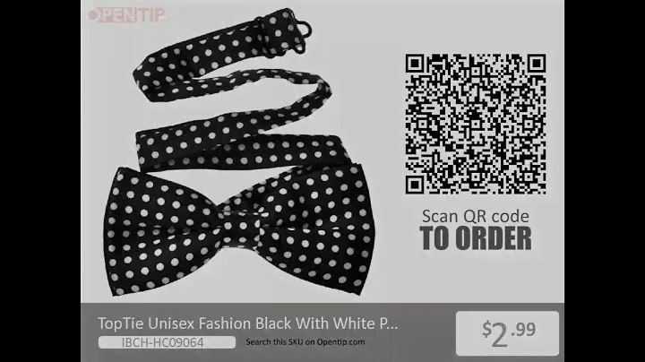 TopTie Unisex Fashion Black With White Polka Dots Bow tie from Opentip.com