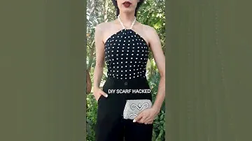 fashion hacked: styling your polka dots scarf with pearls. #fashionstyle #fashionhacks #tutorial