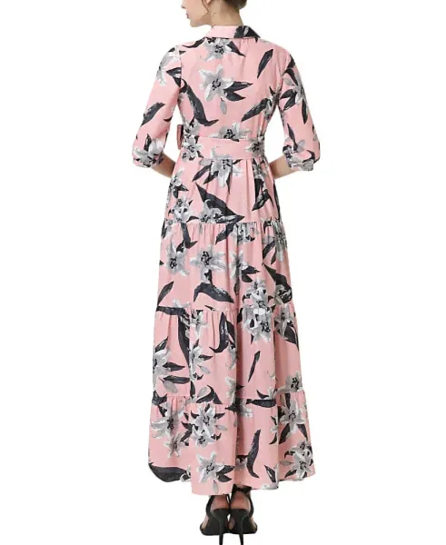 Платье для беременных с цветочным принтом kimi + kai Maternity Nursing Maxi Shirt Dress-1
