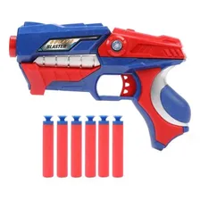 Бластер Kai Li Toys с мягкими пулями, 19 см, синий/красный синий, красный