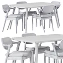 Dining Set 02 - Kai Kristiansen - Стол + стул - 3D модель