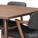 Dining Set 02 - Kai Kristiansen - Стол + стул - 3D модель