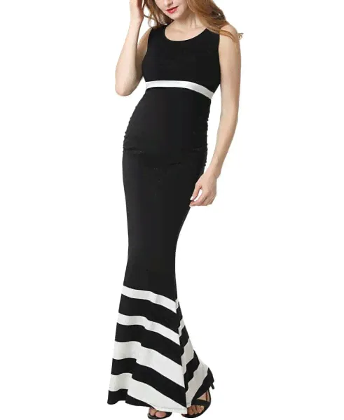 Платье для беременных kimi + kai Colorblock Mermaid Maxi-2