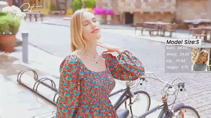 BTFBM Women Square Neck Smocked Dresses 2024 Summer Fall Long Sleeve Floral Swiss Dot Ruffle Party