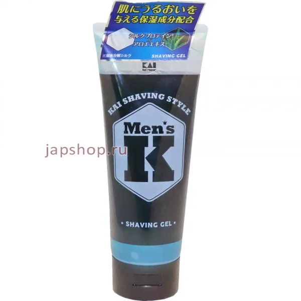 KAI Men’s K Shaving Style Гель для бритья с протеинами шёлка и Алоэ, 205 гр (4901331001369)