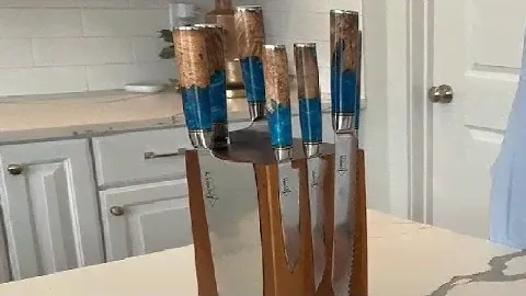 SENKEN Rotating Magnetic Knife Block without Knives, Show Off Your Knives! Beautiful Magnetic Wood