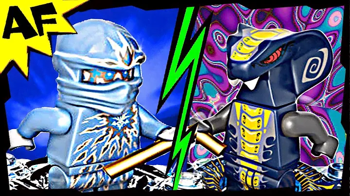 NRG ZANE vs SLITHRAA 9590 9573 Lego Ninjago Spinjitzu Battle & Stop Motion Set Review