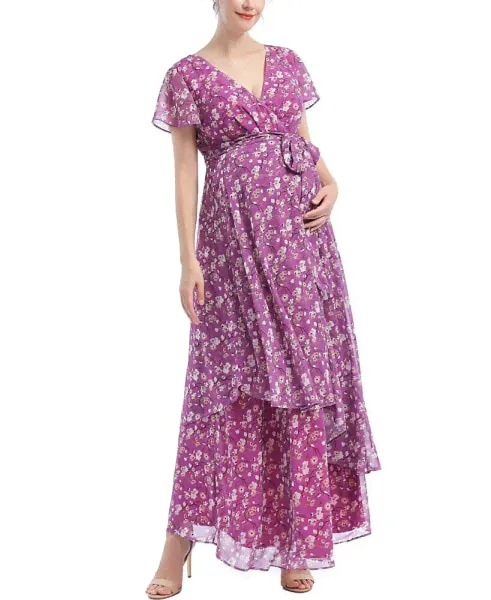 Платье для беременных от kimi + kai "Faux Wrap Chiffon Maxi Dress"-1