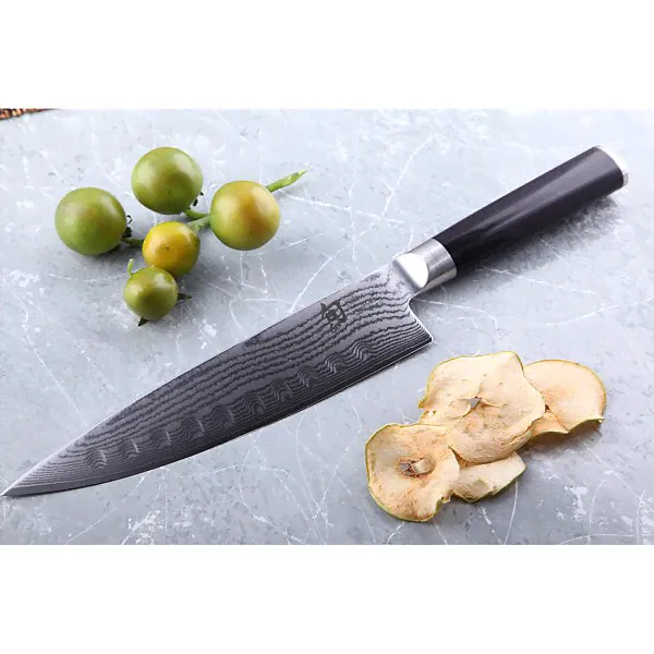 Нож кухонный поварской Shun Classic, длина лезвия 20 см, сталь VG-MAX в обкладках из дамаска, Kai, Япония, KAI-DM-0719-3