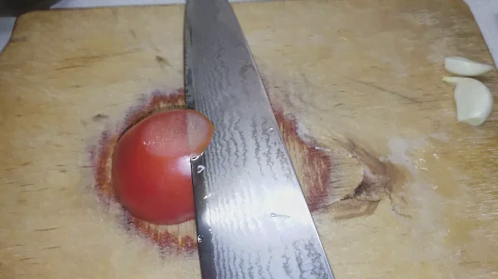 seki magoroku 210mm AE5205 Japanese chef knife out of the box cut test