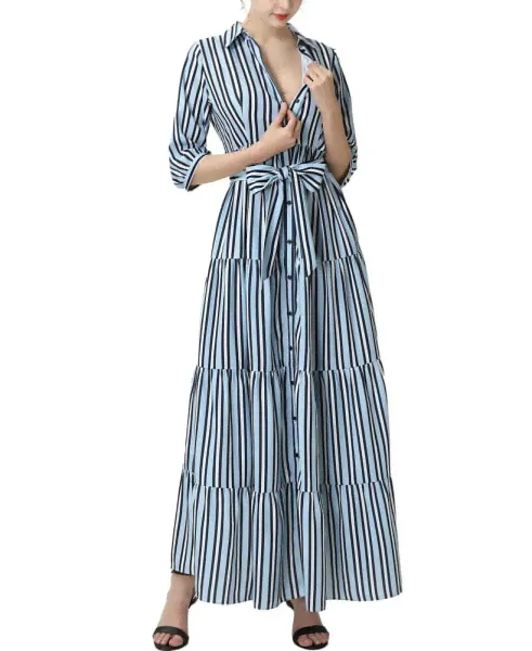 Платье для беременных Kimi + Kai vào Button Front Nursing Maxi Shirt Dress-1