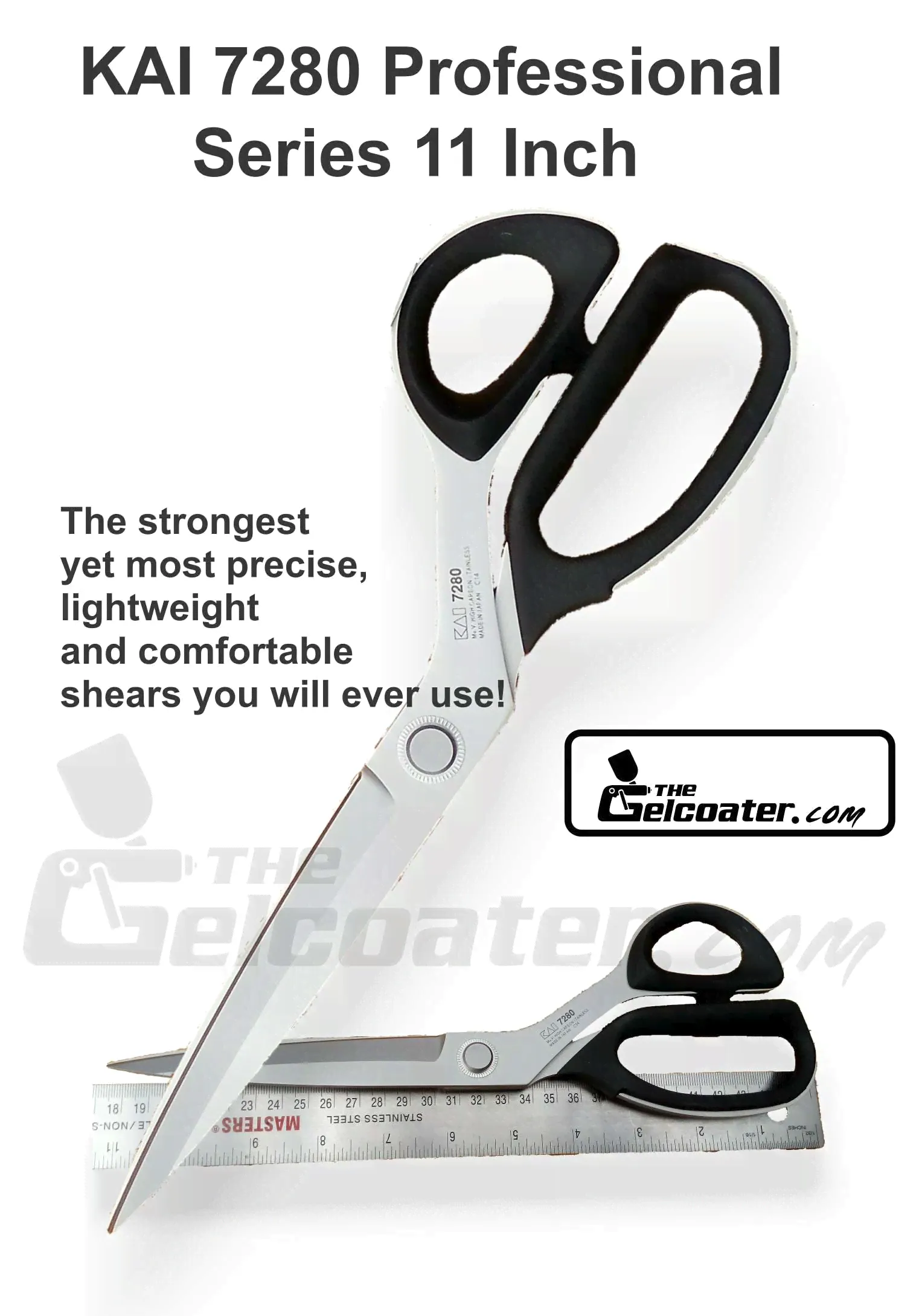 Kai 7280 Premium 11" 28cm Professional Tailor & Fiberglass Scissors / Shears-0
