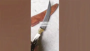 Custom Handmade Damascus Steel Kitchen Steak Knife With Stag Horn Handle Made by Magnificent knives