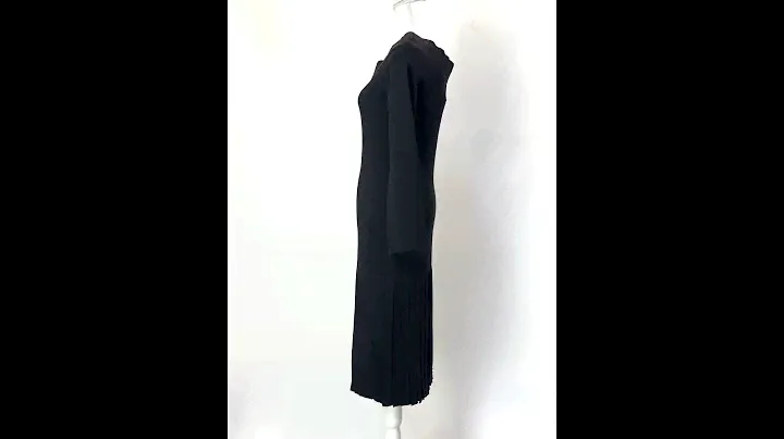 Rebecca Vallance, Black Shimmer Lurex Off Shoulder Pleated Knit Midi  Dress, Size 14, $$199.00